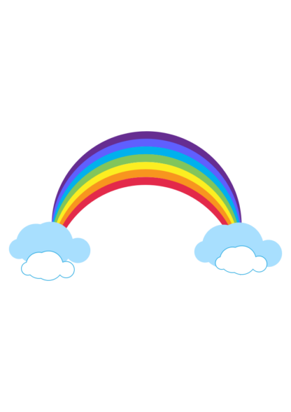 Rainbow And Clouds Clipart Free SVG File