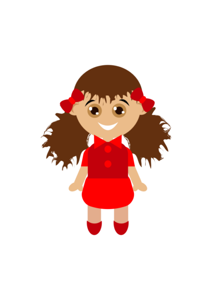 Baby Doll Girl Clipart Free SVG File