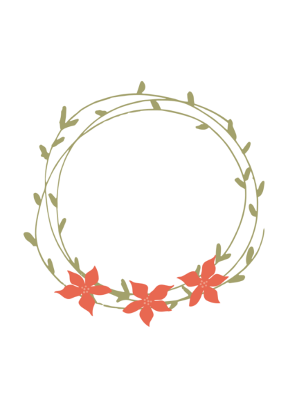 Circular Floral Wreath Clipart Free SVG File