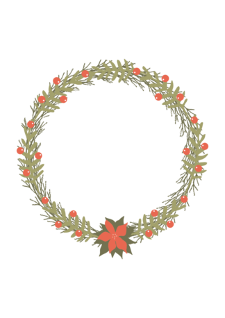 Christmas Circle Wreath Clipart Free SVG File