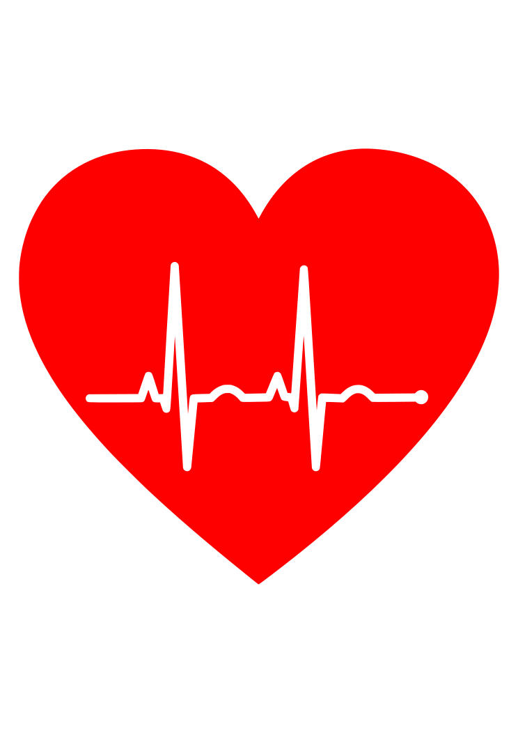 Heart Beat Wave Pulse Rate - free svg file for members - SVG Heart