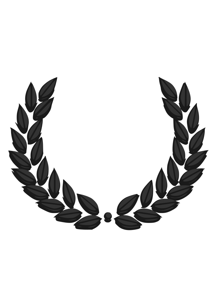 Laurel Wreath Black and White Free SVG File.