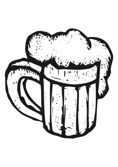 Beer Mug Black and White Free SVG File