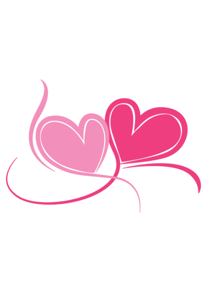 Double Hearts Valentine Clipart Free SVG File