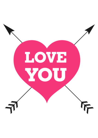 Love You Heart with Arrows Clipart Free SVG File