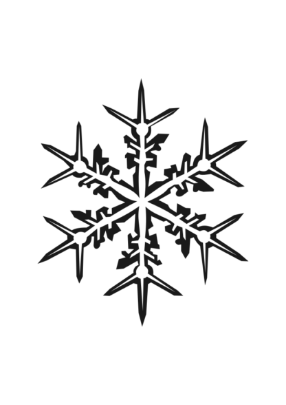 Christmas Snow Flake Black and White Free SVG File