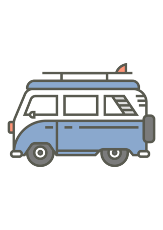 Camping Van Caravan Clipart Free SVG File