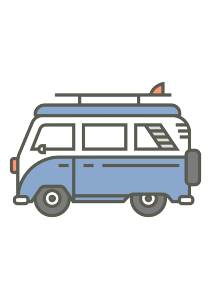 Camping Van Caravan Clipart Free SVG File