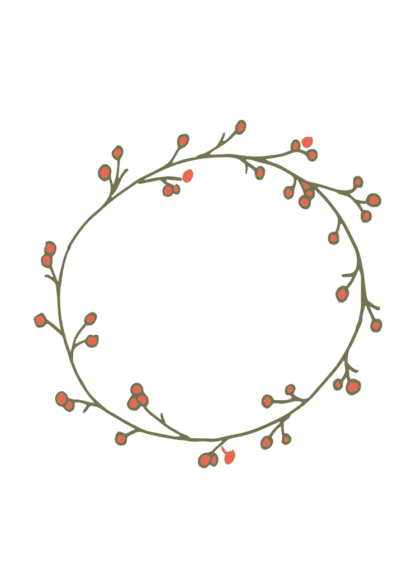 Wreath with Fruits Free SVG File