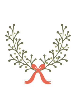 Half Wreath With Ribbon Free SVG File