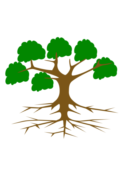 Tree with Roots Clipart Free SVG File