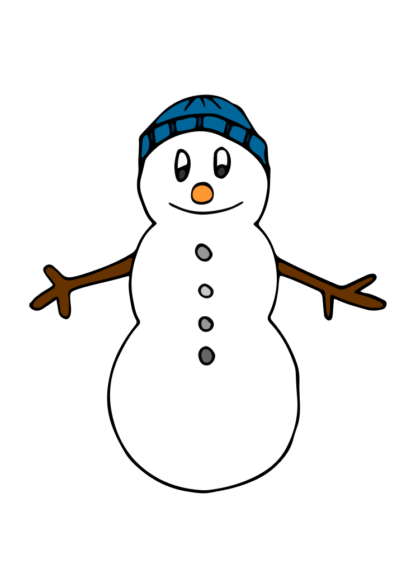 Snowman with Head Warmer Cap Clipart Free SVG File