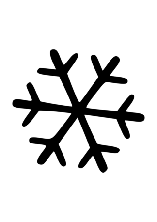Simple Frozen Snowflake Black Silhouette - free svg file for members