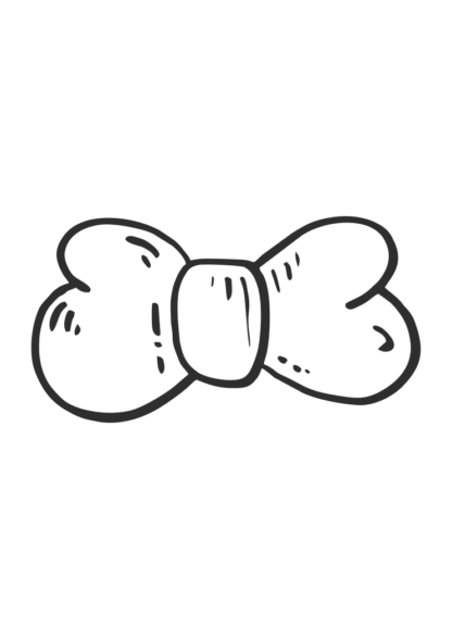 Bow Tie Black and White Outline Free SVG File