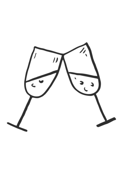 Champagne Glasses Outline Free SVG File