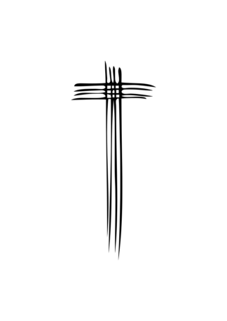 Cross Art Outline Black and White Free SVG File