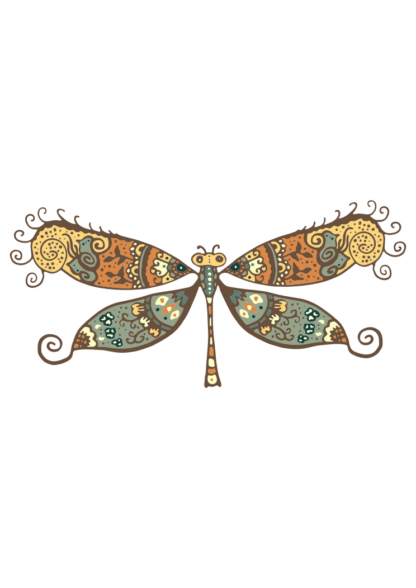 Dragonfly Mandala Zentangle Clipart Free SVG File