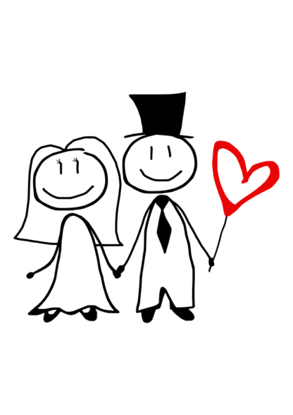 Hand Drawn Couple Holding Hands Outline Free SVG File