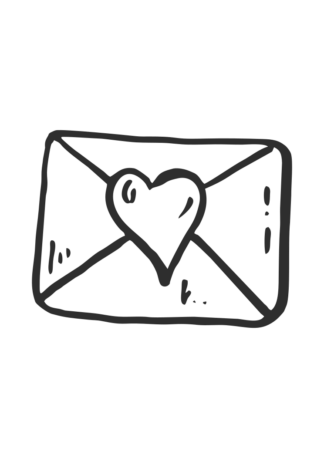 Love Envelope with Heart Outline Free SVG File