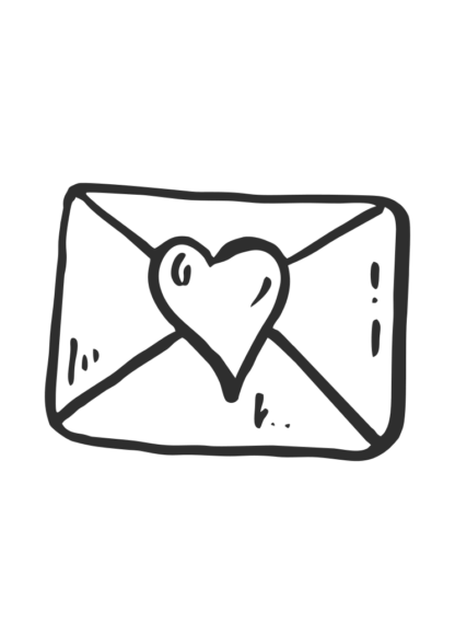 Love Envelope with Heart Outline Free SVG File