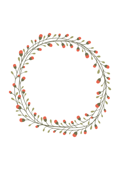 Rounded Floral Wreath Clipart Free SVG File