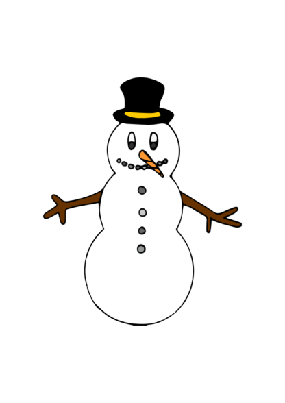 Snowman Wearing Hat Clipart Free SVG File