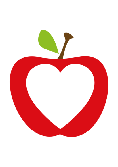 Apple with Heart Clipart Free SVG File
