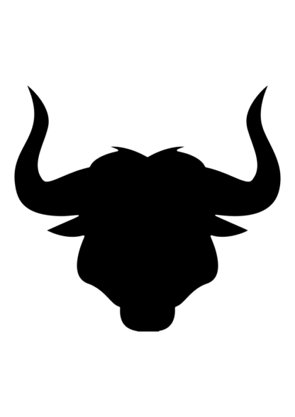 Black Bull Head Silhouette Free SVG File