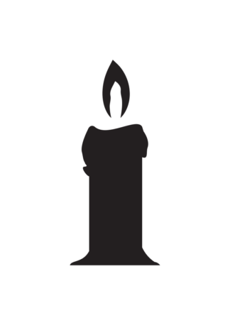 Burning Candle with Flame Silhouette Free SVG File