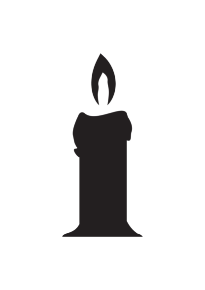 Burning Candle with Flame Silhouette Free SVG File