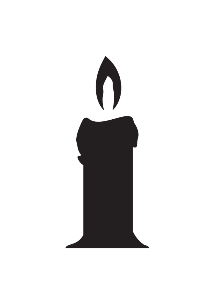 Burning Candle with Flame Silhouette Free SVG File - SVG Heart