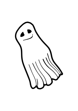 Ghost Black and White Free SVG File