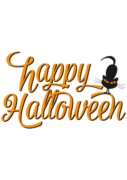 Happy Halloween With Cat Clipart Free SVG File