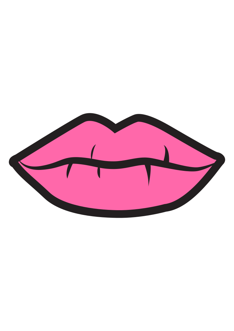 Pink Fashion Kiss Lips SVG