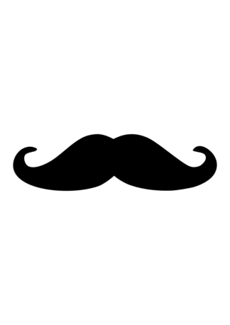 Black Moustache Silhouette - free svg file for members