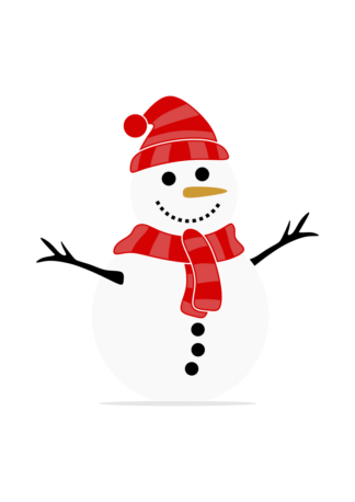 Snowman with Christmas Cap and Scarf Clipart - free svg file for members