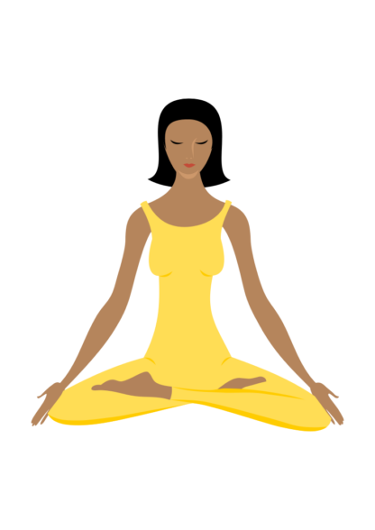 Black Woman practicing Yoga Clipart Free SVG File