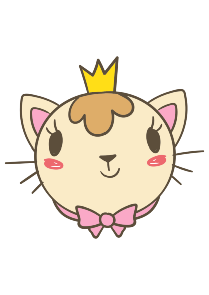 Cute Cat Princess Head Cartoon Clipart Free SVG File