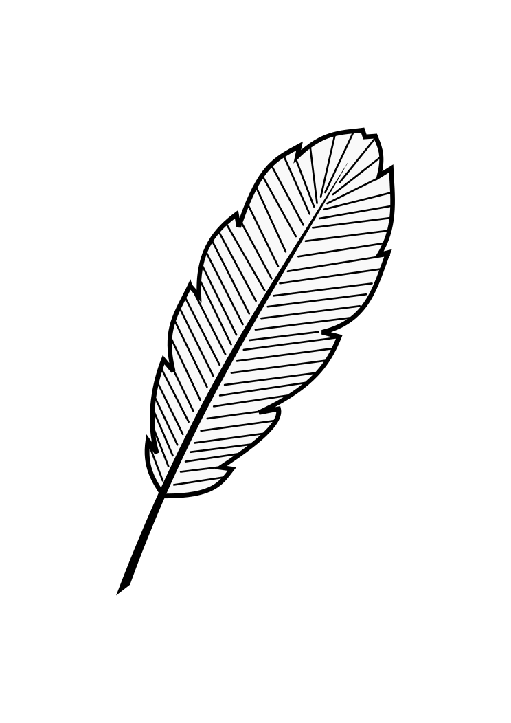 Preguntarse Ídolo cómodo Feather Outline Black and White Clipart Free SVG File - SVG Heart