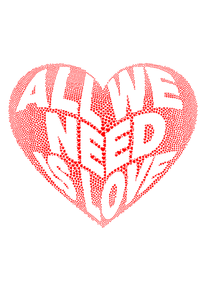 All We Need is Love Heart Shape Clipart Free SVG File