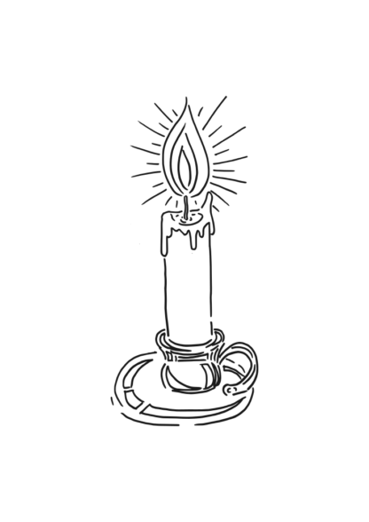 Burning Candle with Flame Outline Free SVG File
