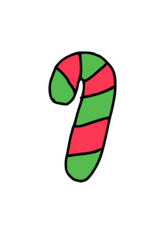 Christmas Candy Cane Clipart Free SVG File