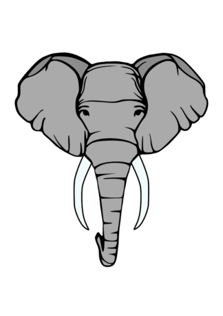 Elephant Head Clipart Free SVG File