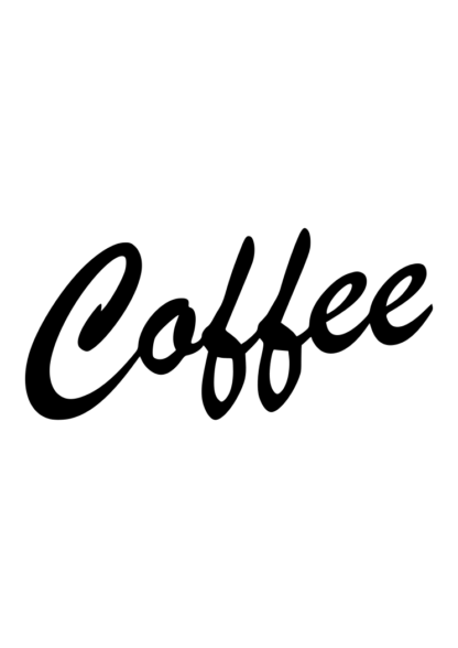 Coffee Word Black and White Free SVG File