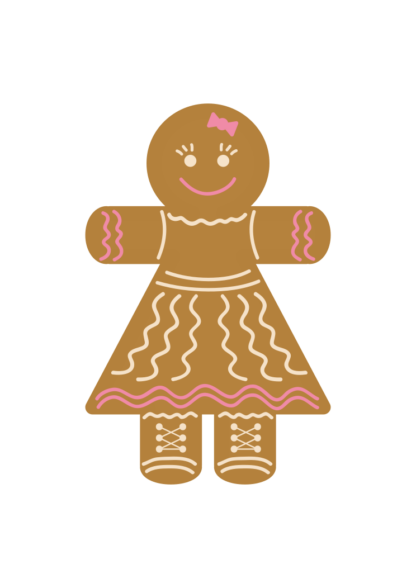 Gingerbread Girl Clipart Free SVG File