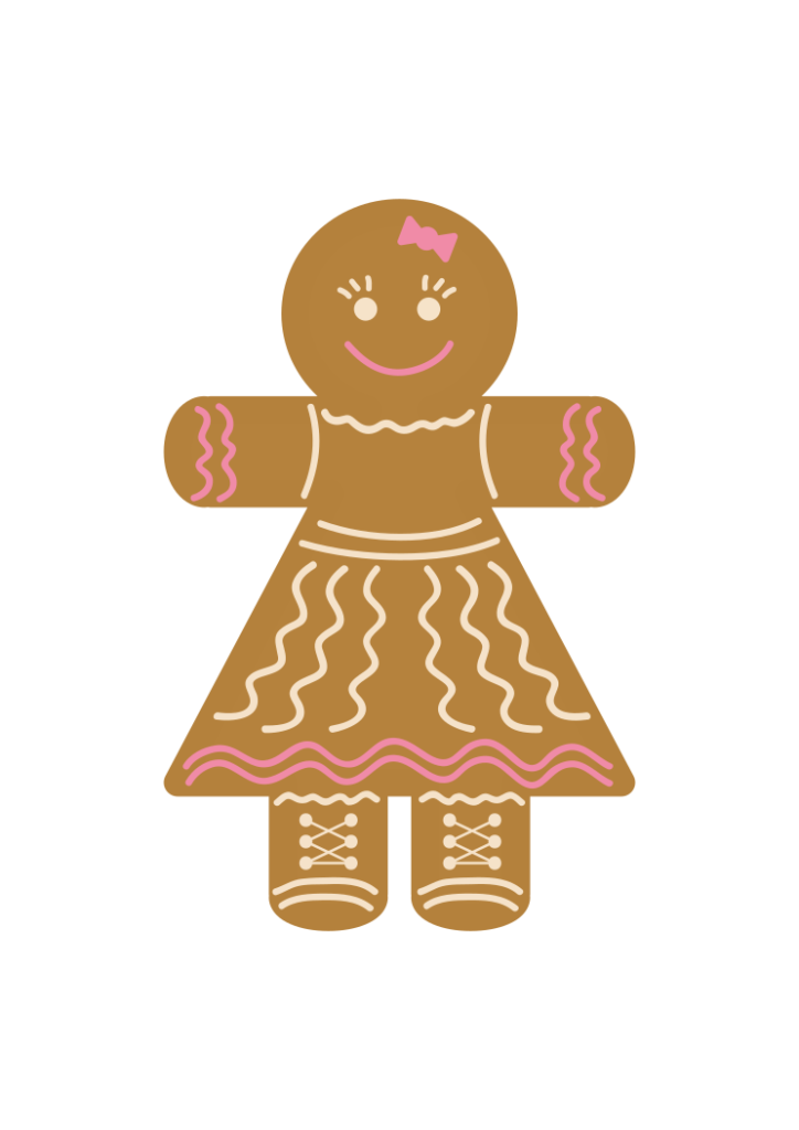 Gingerbread Girl Clipart Free SVG File SVG Heart