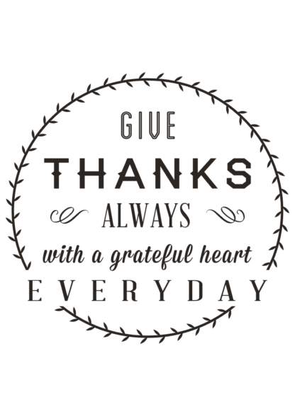 Give Thanks with Grateful Heart, Thanksgiving day saying - free svg file for members