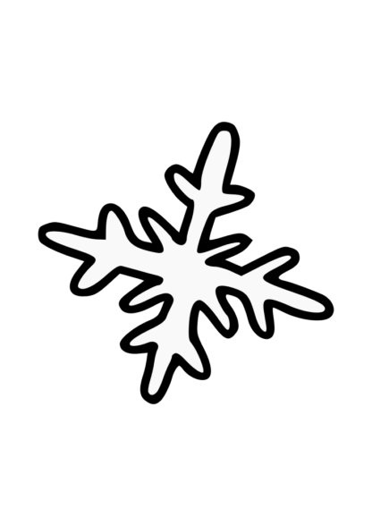 Hand Drawn Snowflake Black and White Clipart Free SVG File