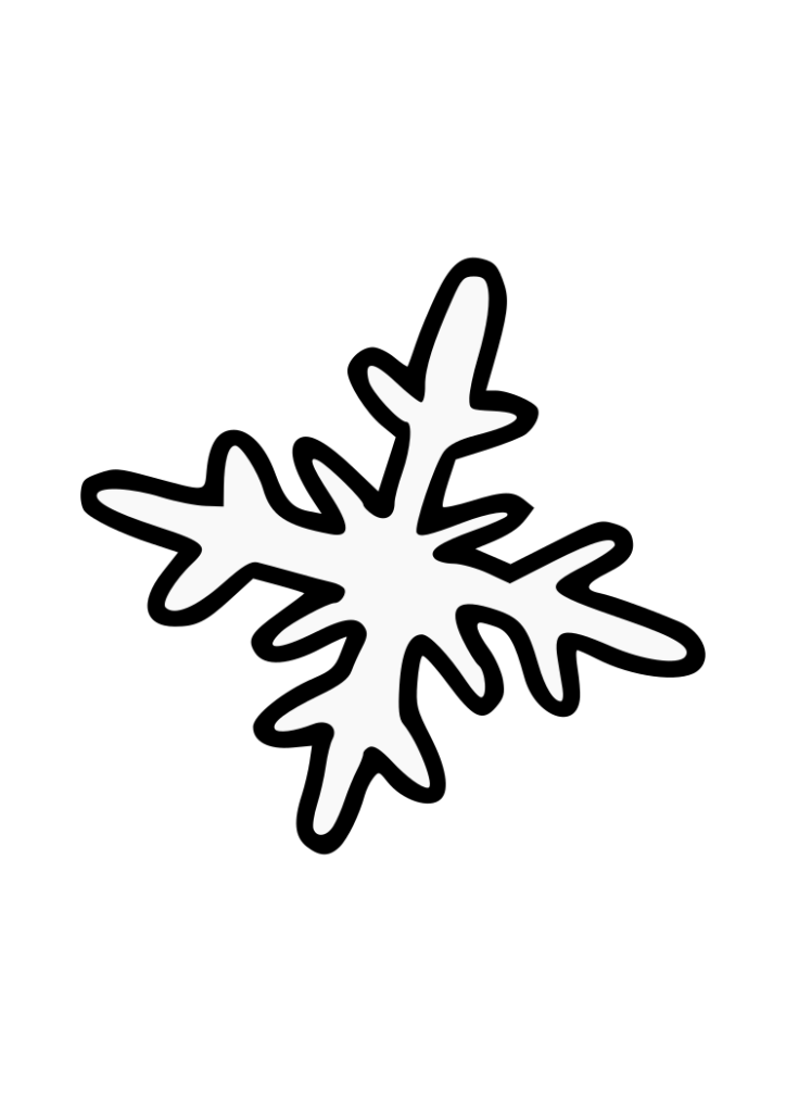 Hand Drawn Snowflake Black and White Clipart Free SVG File SVG Heart