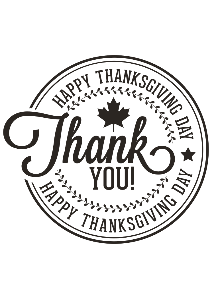 Happy Thanksgiving Thank You Black And White Clipart Free Svg File Svg Heart